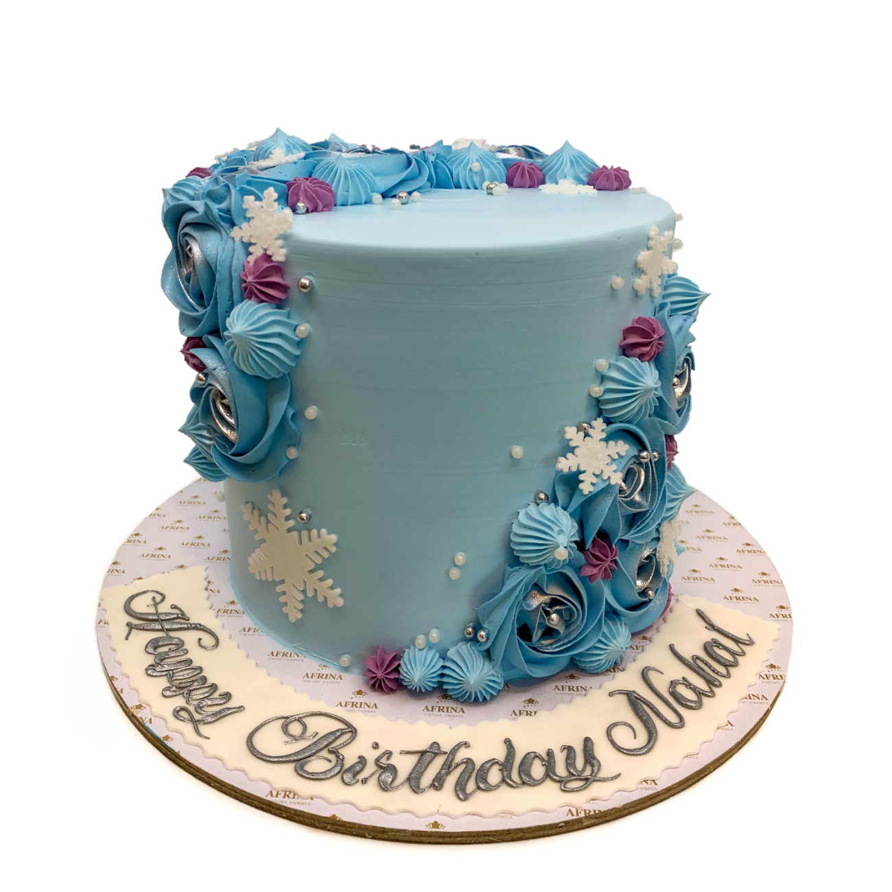 Frosted Winter Wonderland Snowflake Cake