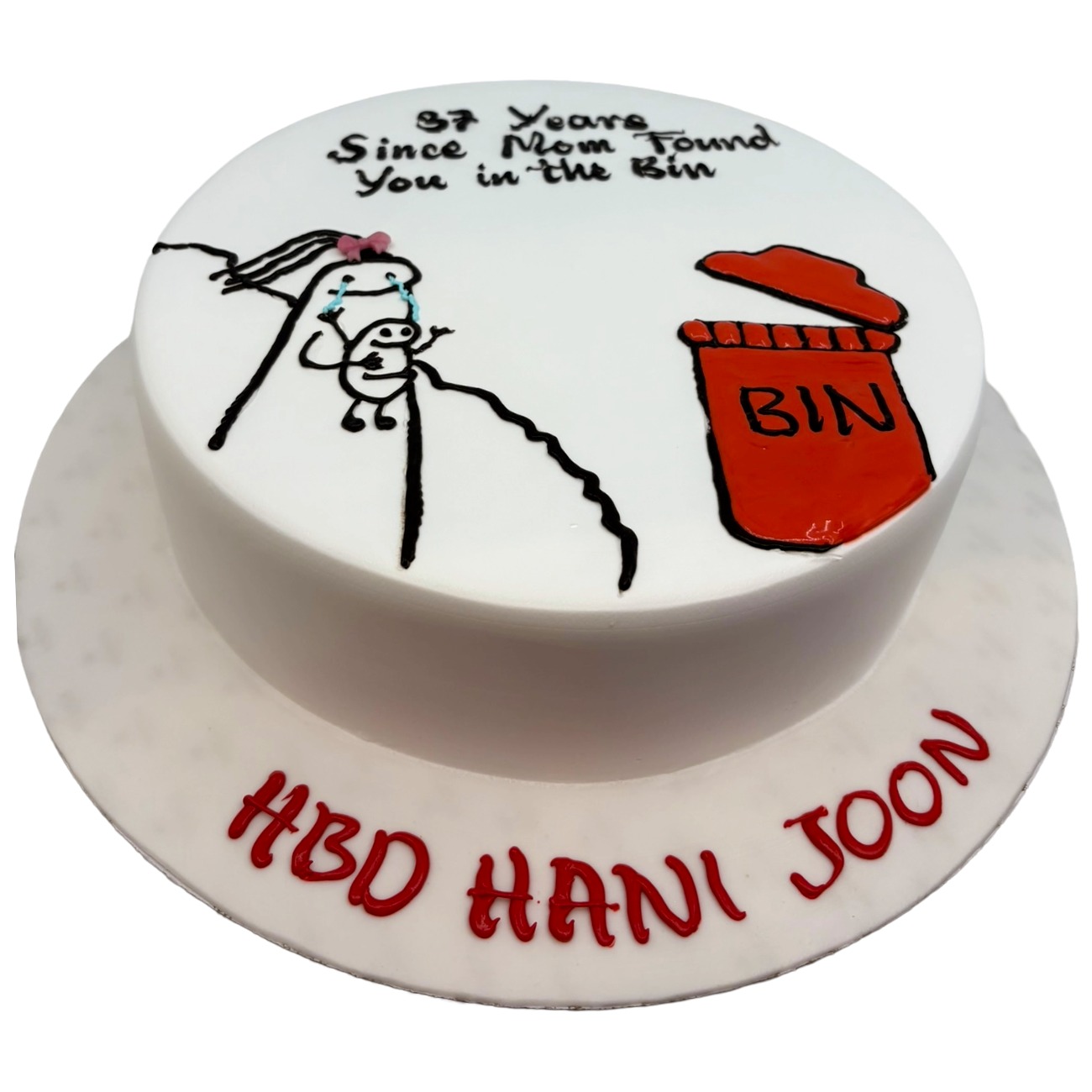 Funny Found You in the Bin Birthday Cake