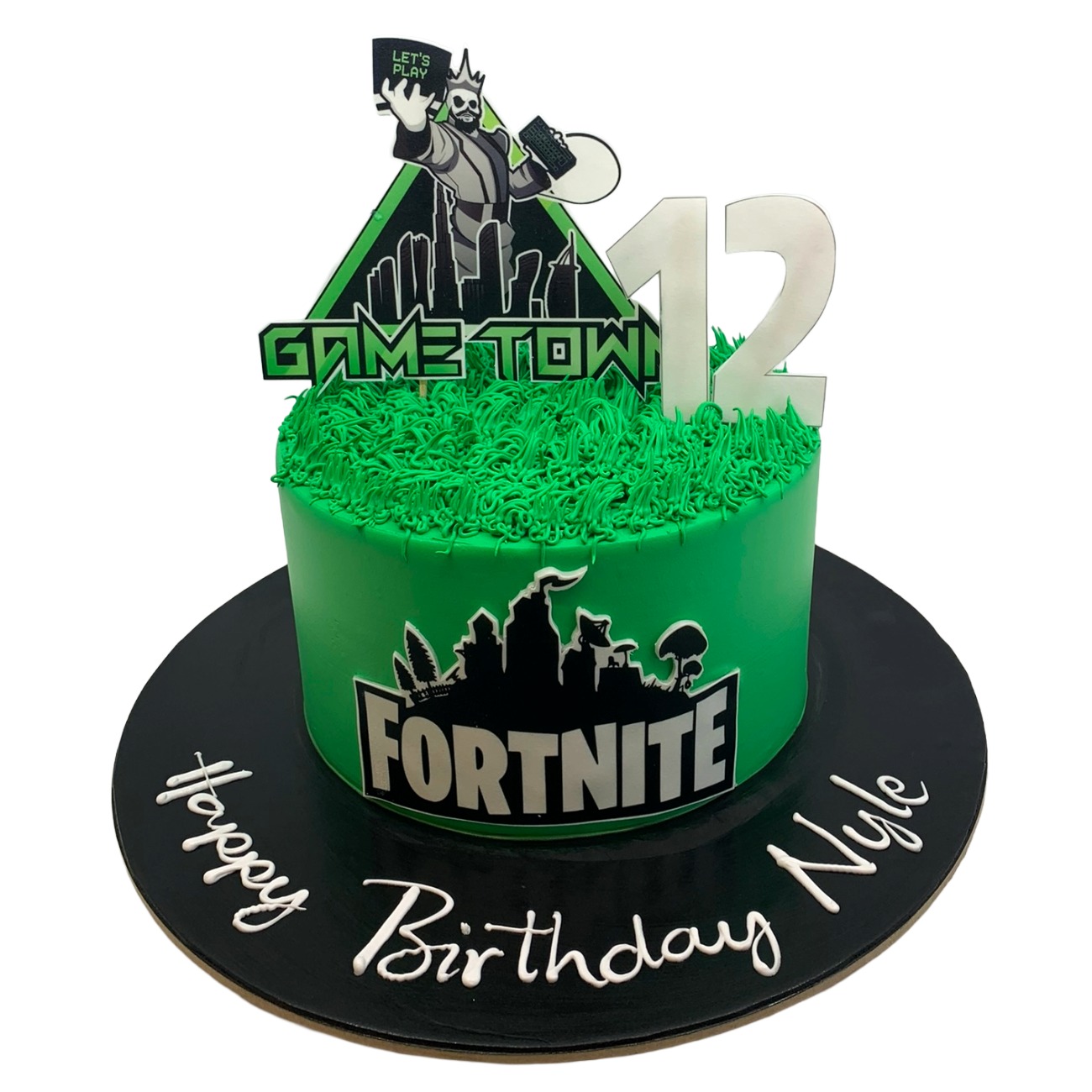 Game Town Fortnite Green Grass Cake