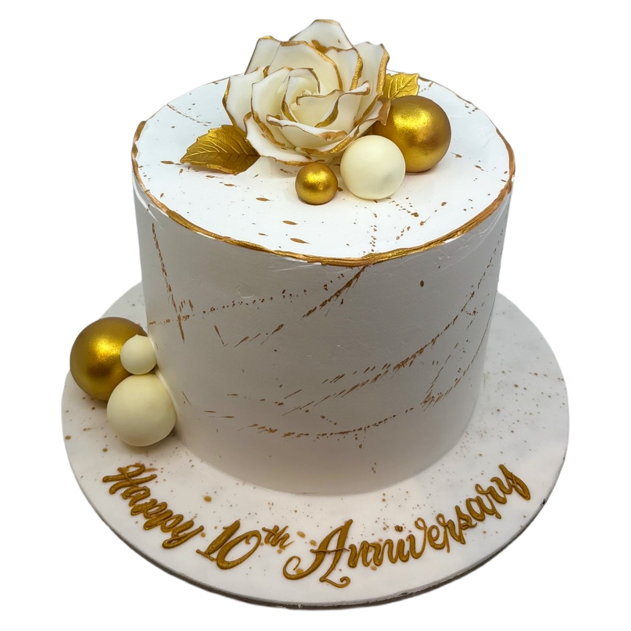 Gilded Decennial Celebration Cake