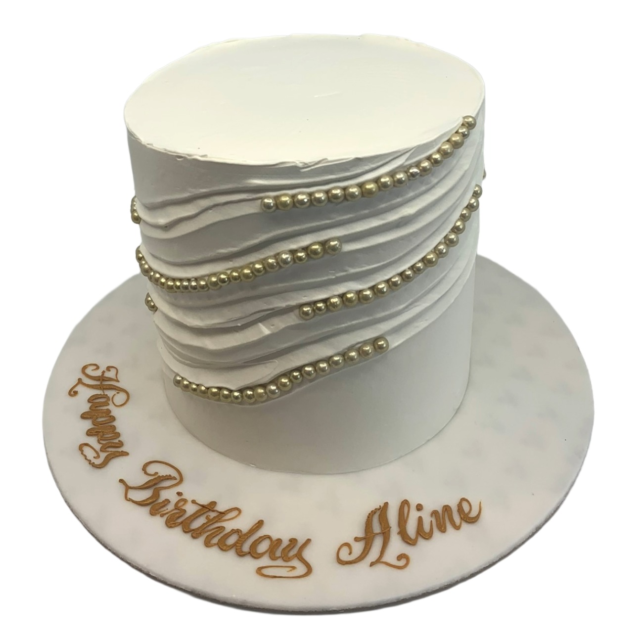 Golden Ribbon Wave Cake