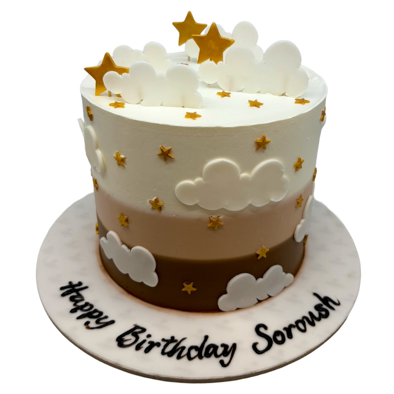 Golden Stars & Ombre Cloud Cake