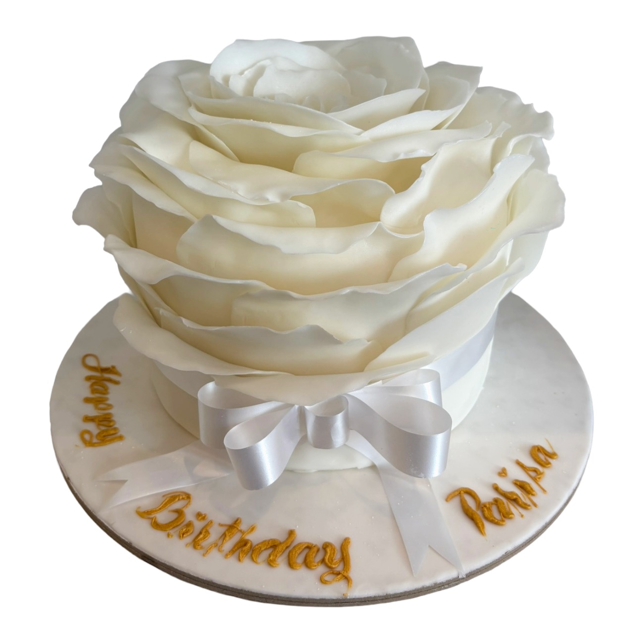 Grand White Rose Cake
