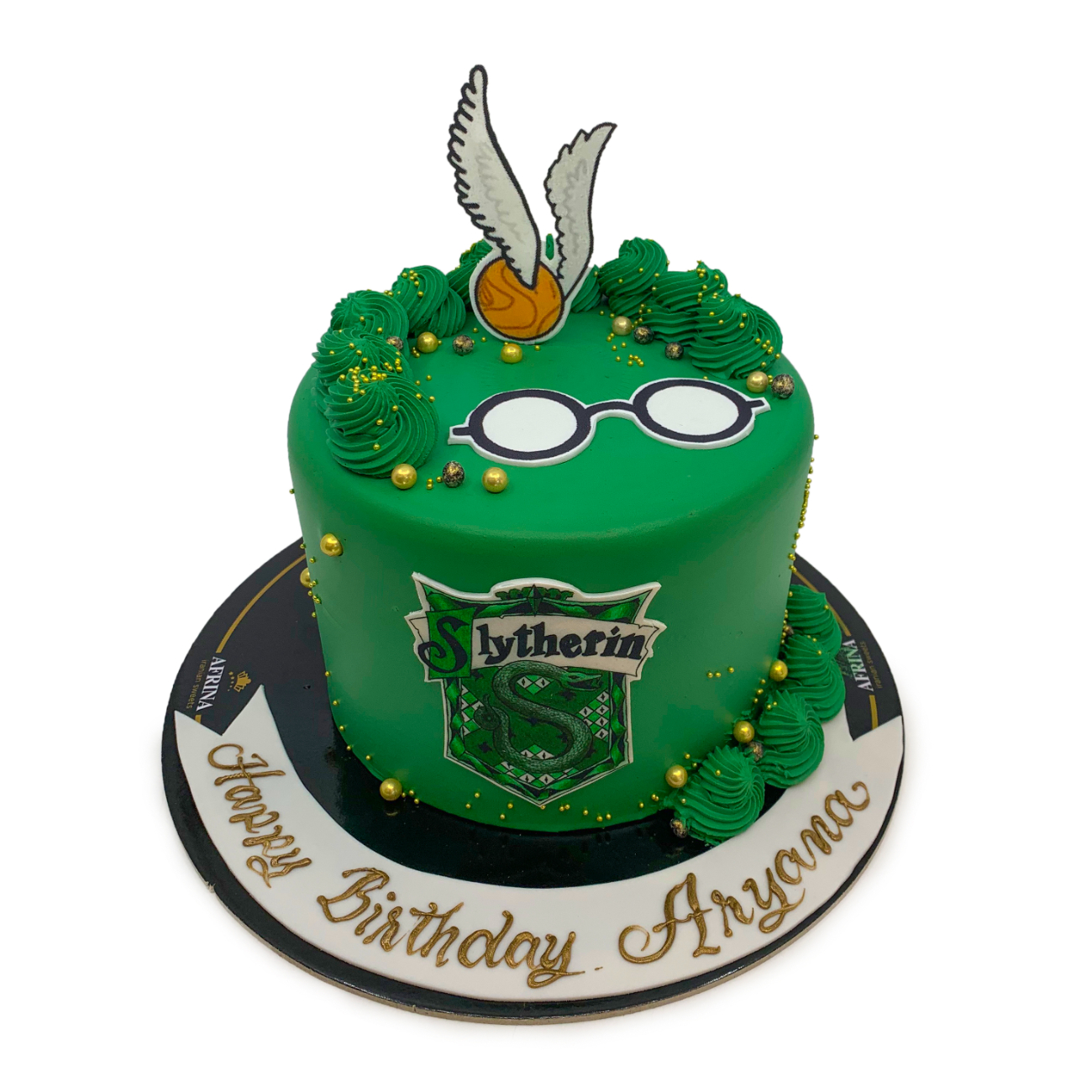 Harry Potter Slytherin House Emerald Green Theme Cake