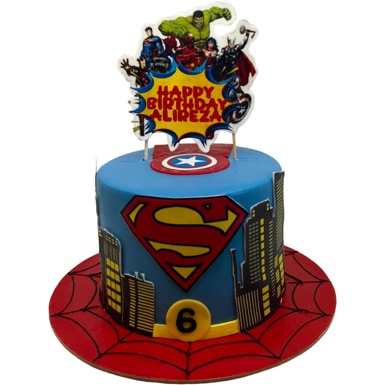 Justice League Superhero Metropolis Cake