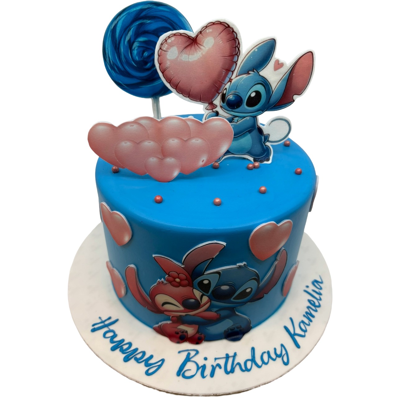 Lilo & Stitch Blue Heart Celebration Cake