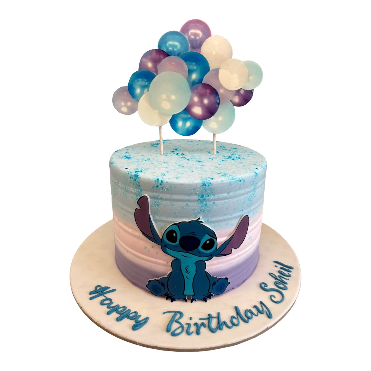 Lilo & Stitch Pastel Ombre Balloon Cake