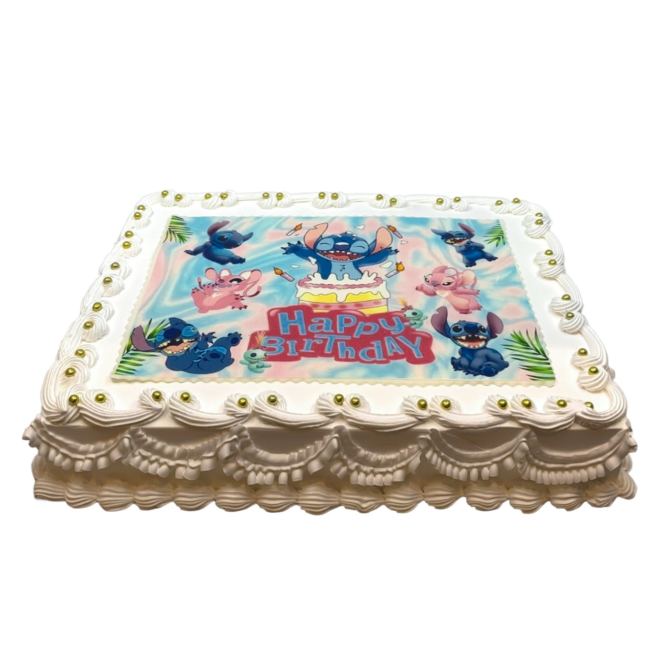 Lilo & Stitch Tropical Island Square Birthday Cake