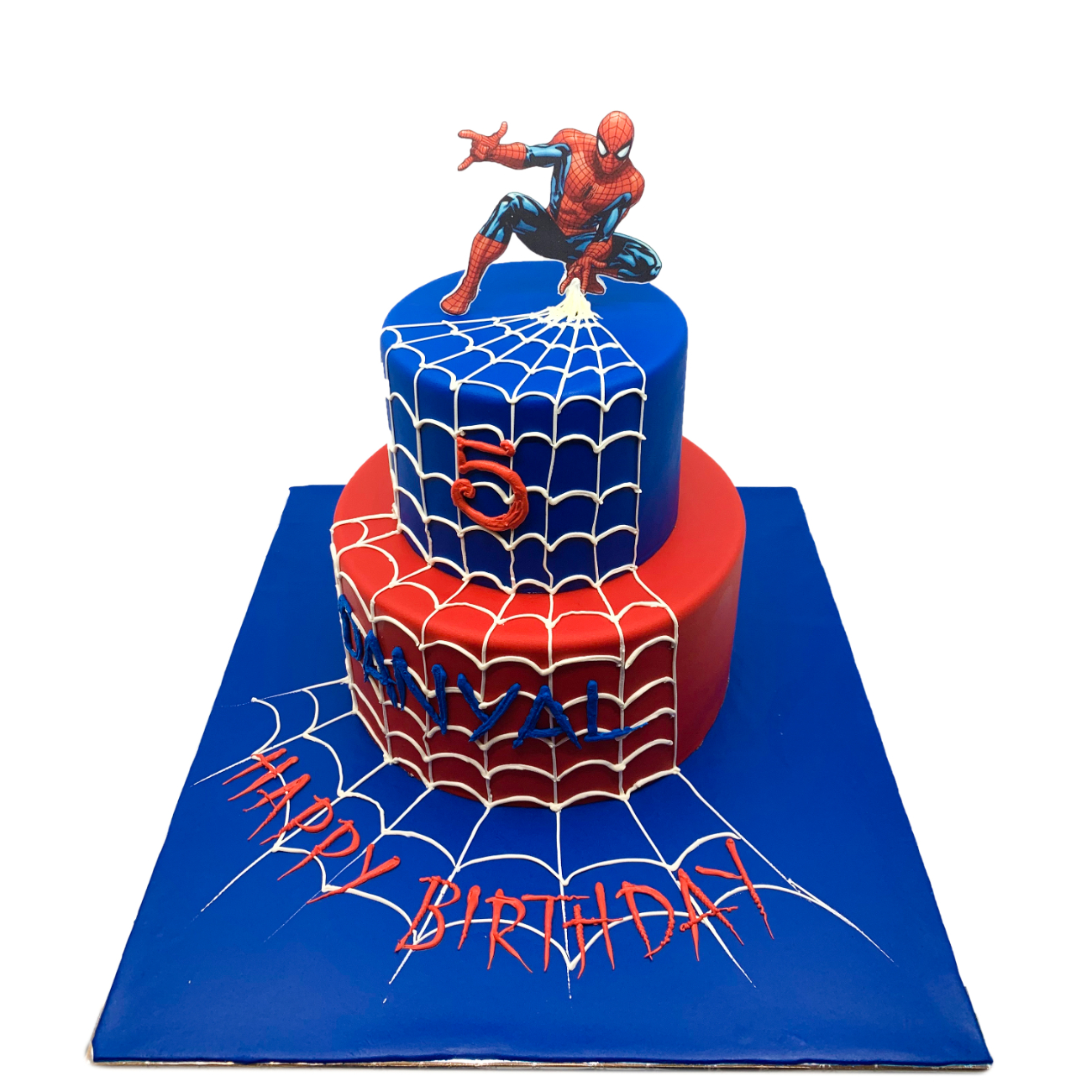 Marvel Spider-Man 3D Web Two-Tier Birthday Cake