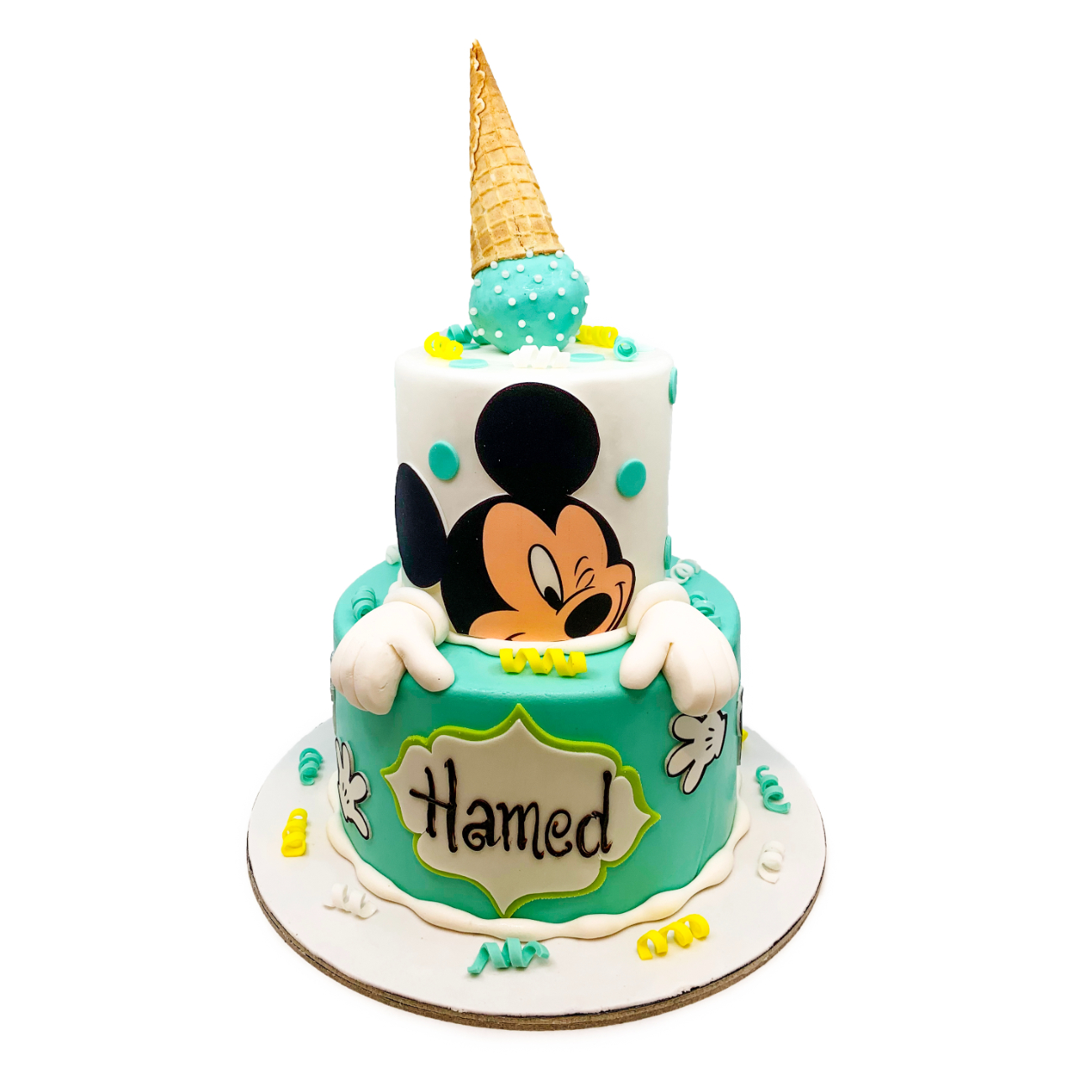Mickey Mouse Playful Two-Tier Ice Cream Cake