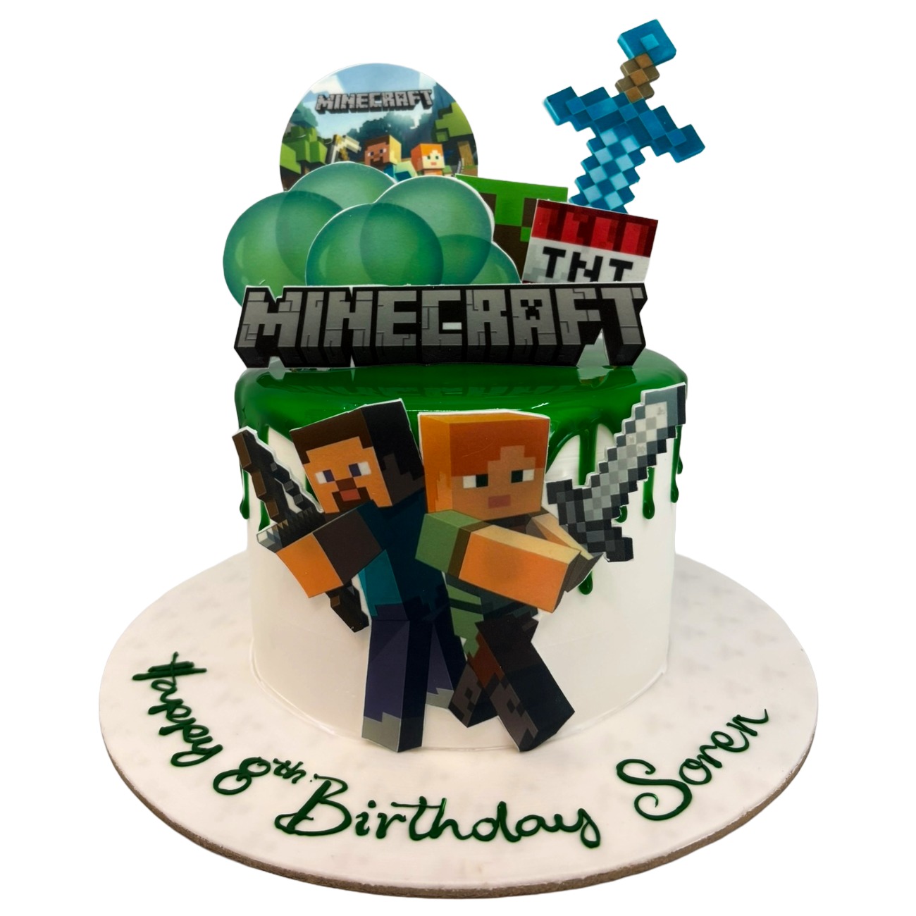 Minecraft Adventure Steve & Alex Cake