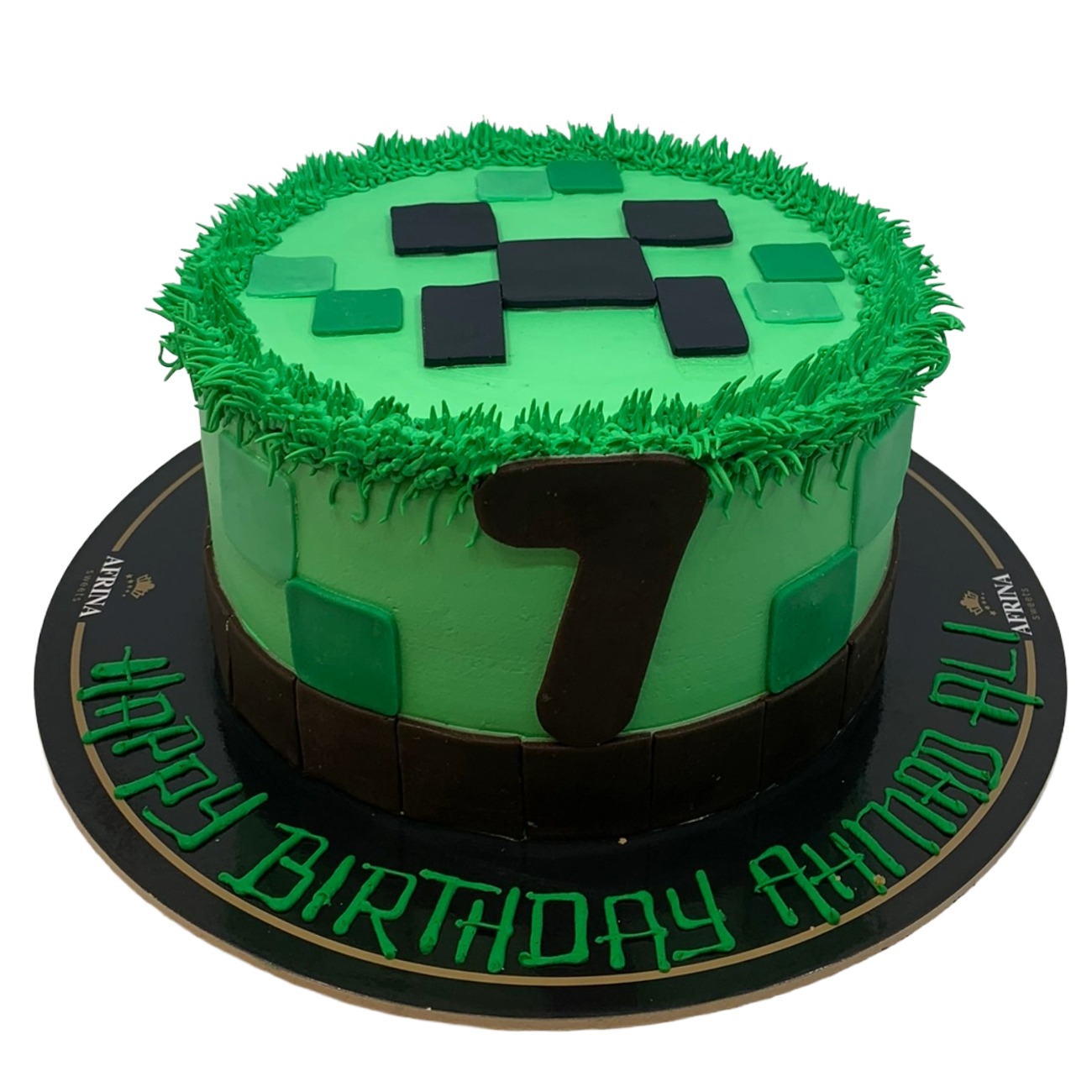 Minecraft Creeper Grass Block Cake