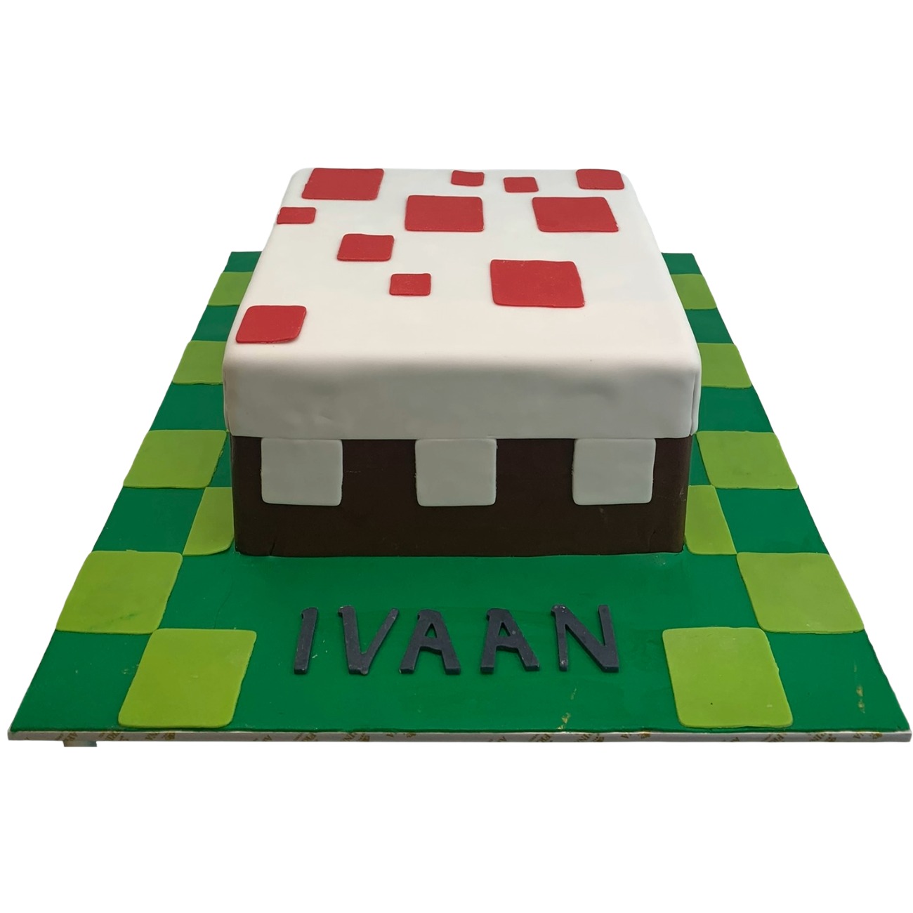 Minecraft Grass Block Pixel Cake