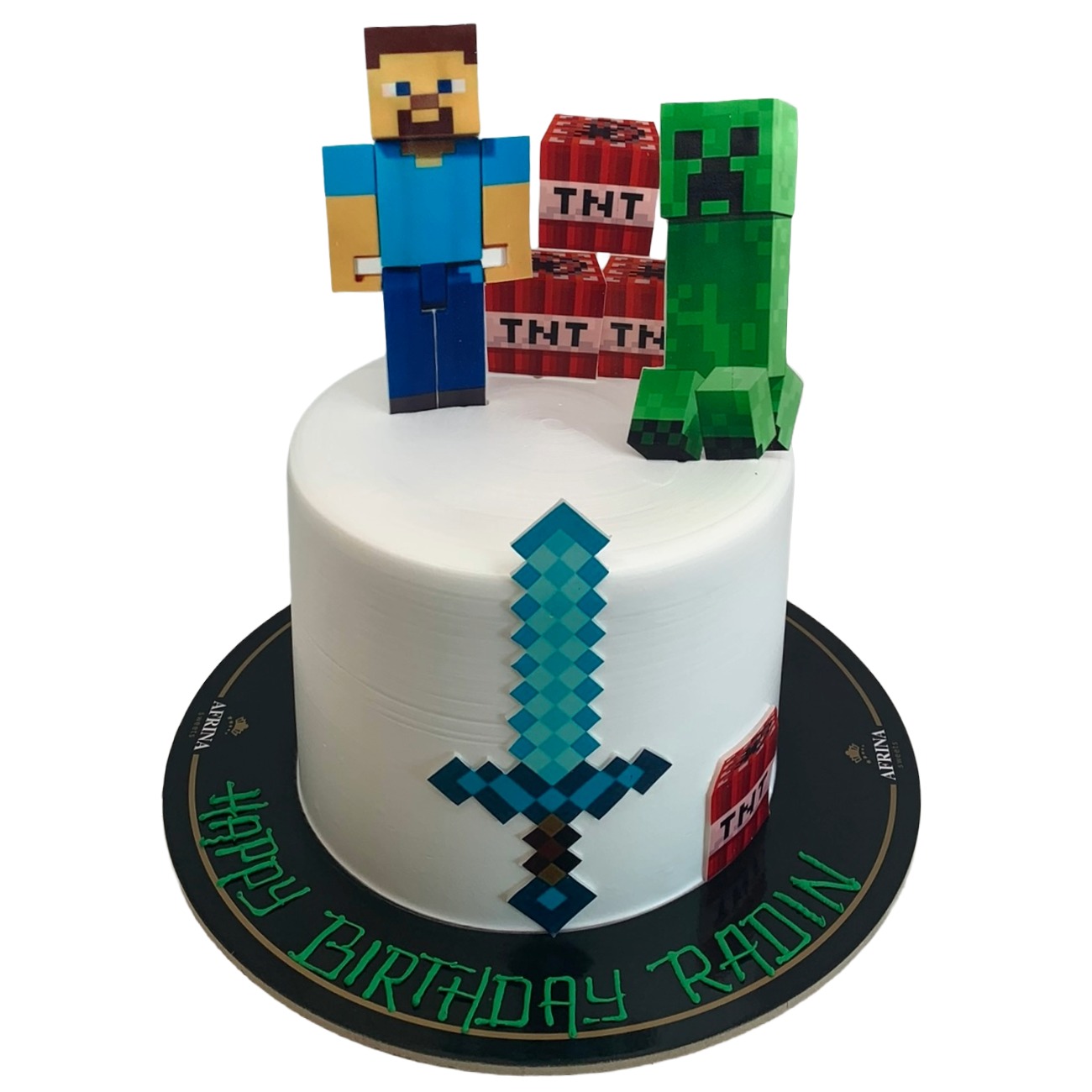 Minecraft Steve & Creeper TNT Cake