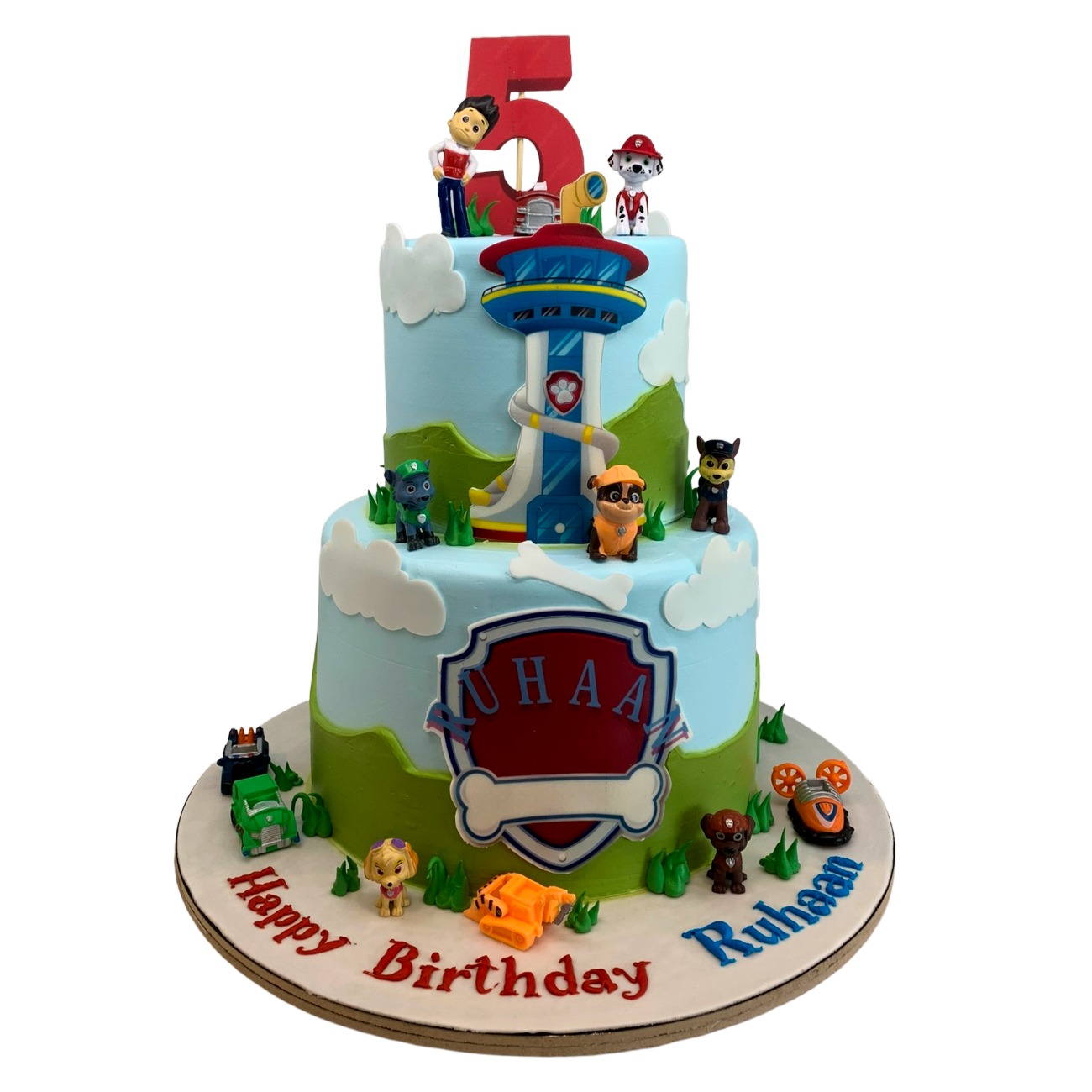 PAW Patrol Lookout Tower Two-Tier Birthday Cake