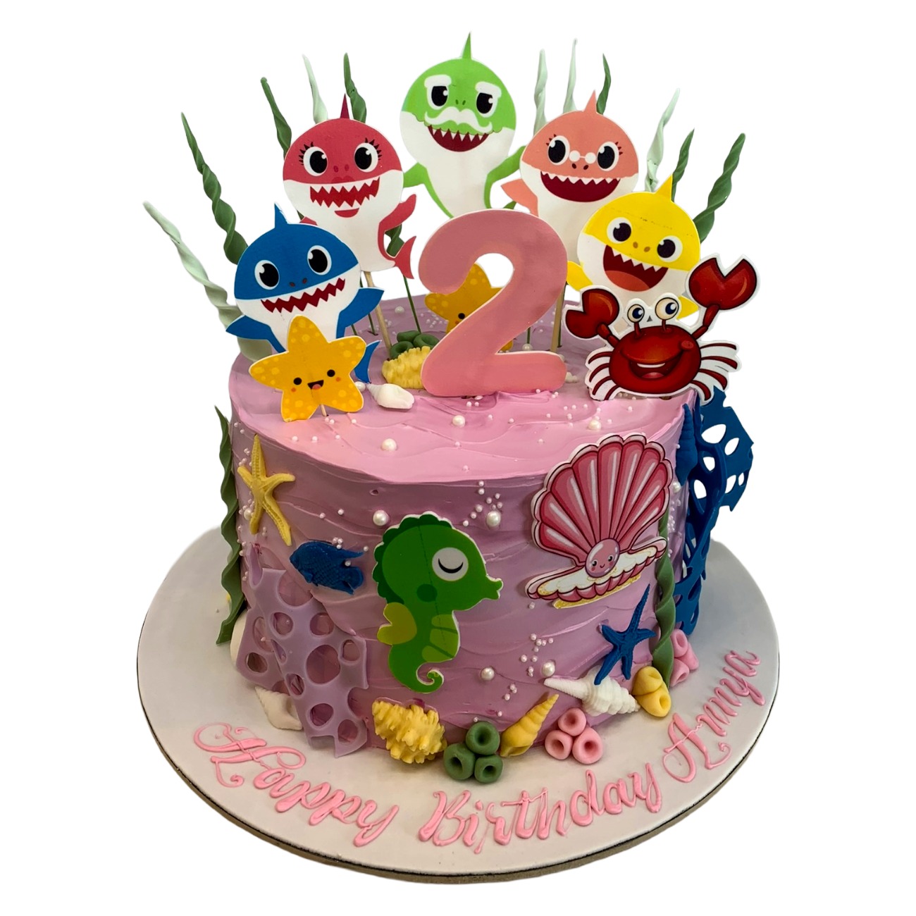 Pink Under the Sea Baby Shark Cake