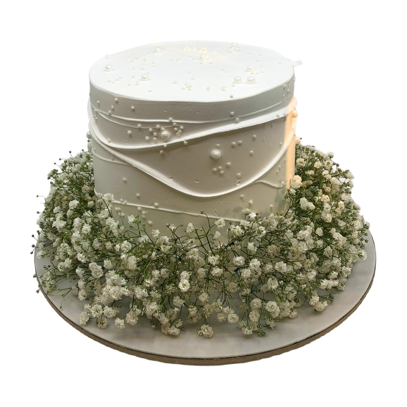 Pure White Baby’s Breath Cake
