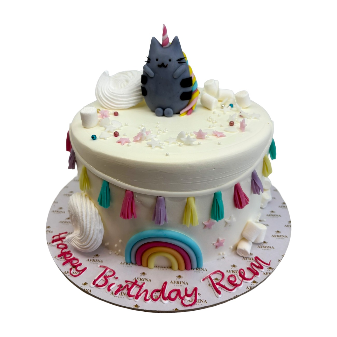 Rainbow Unicorn Cat Party Cake
