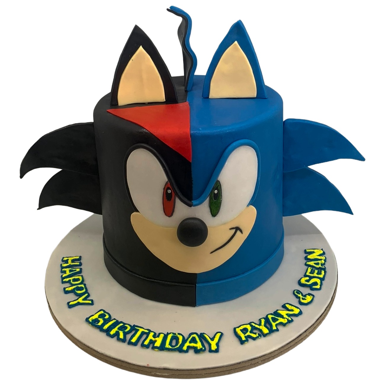 Sonic & Shadow Split Cake
