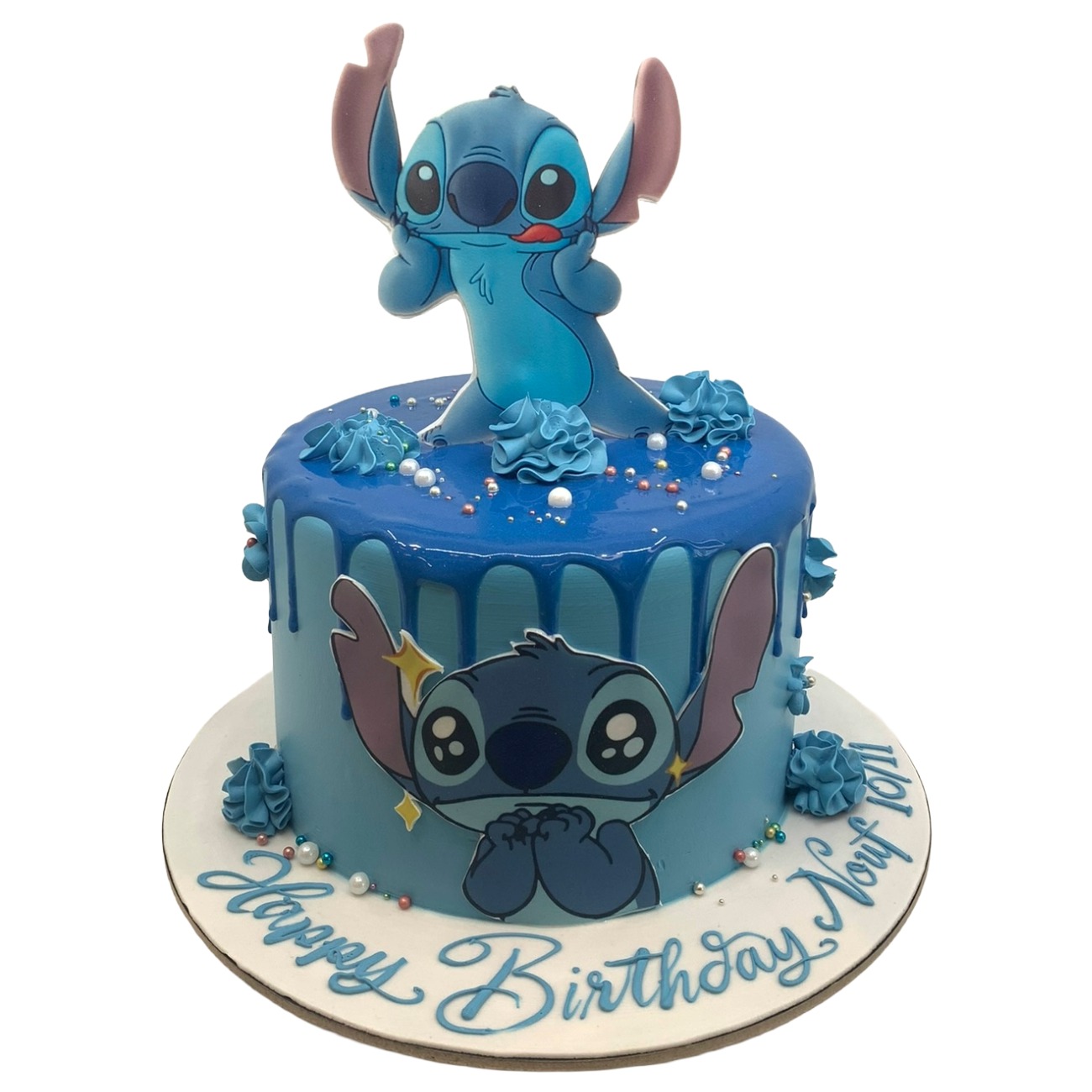 Stitch Blue Drip Character Cake