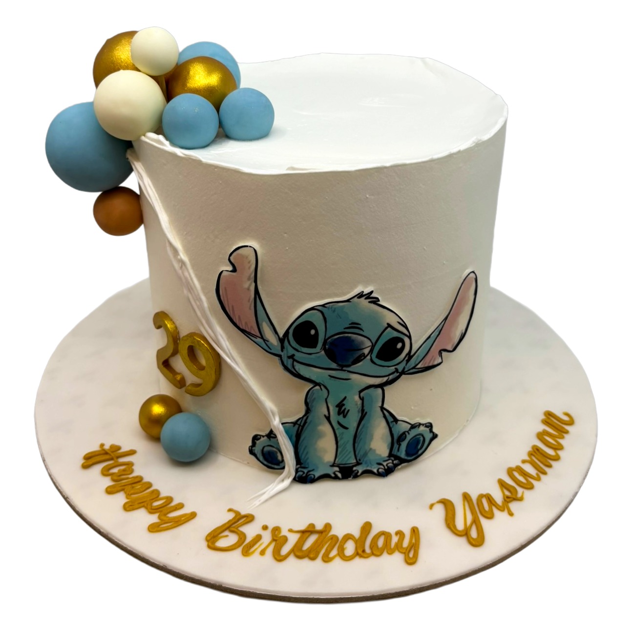 Stitch Whimsical White Balloon Cake