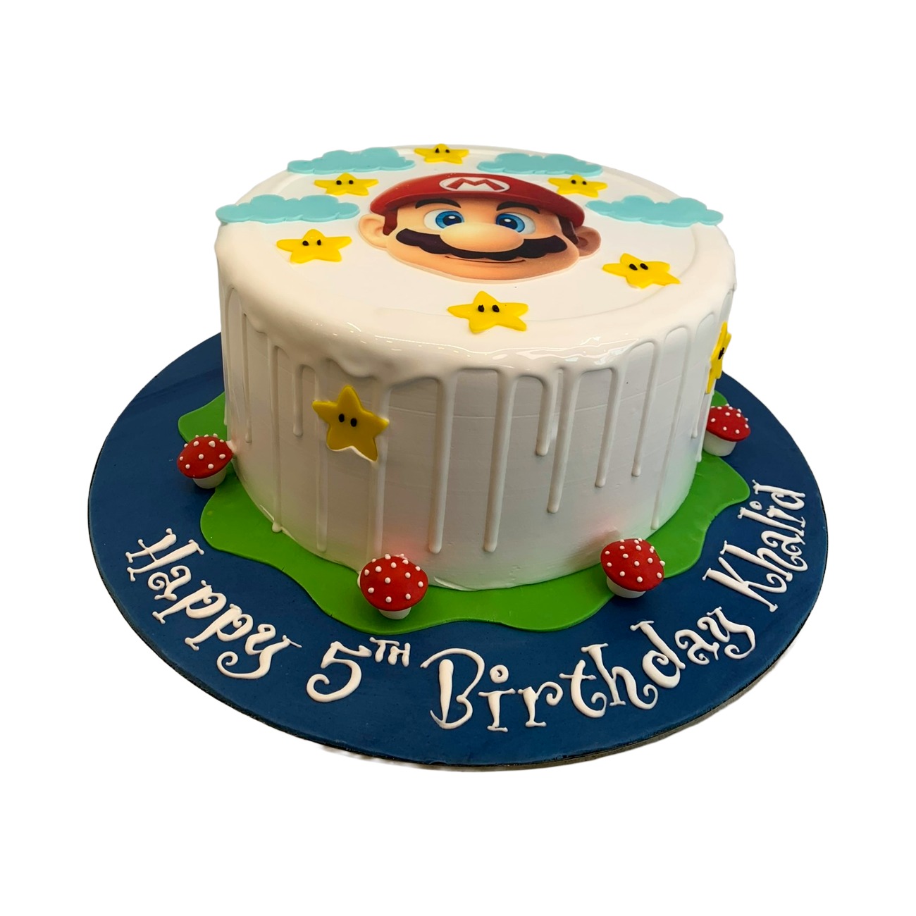 Super Mario Bros. Star & Mushroom Drip Cake