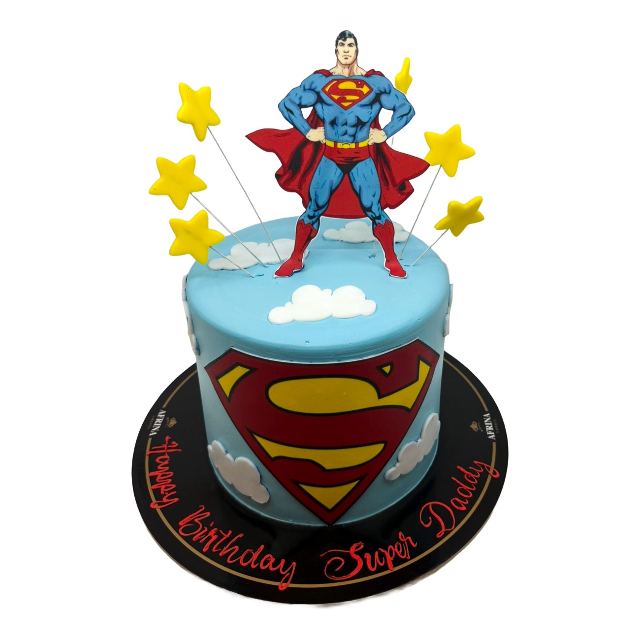 Superman Hero Clouds Cake