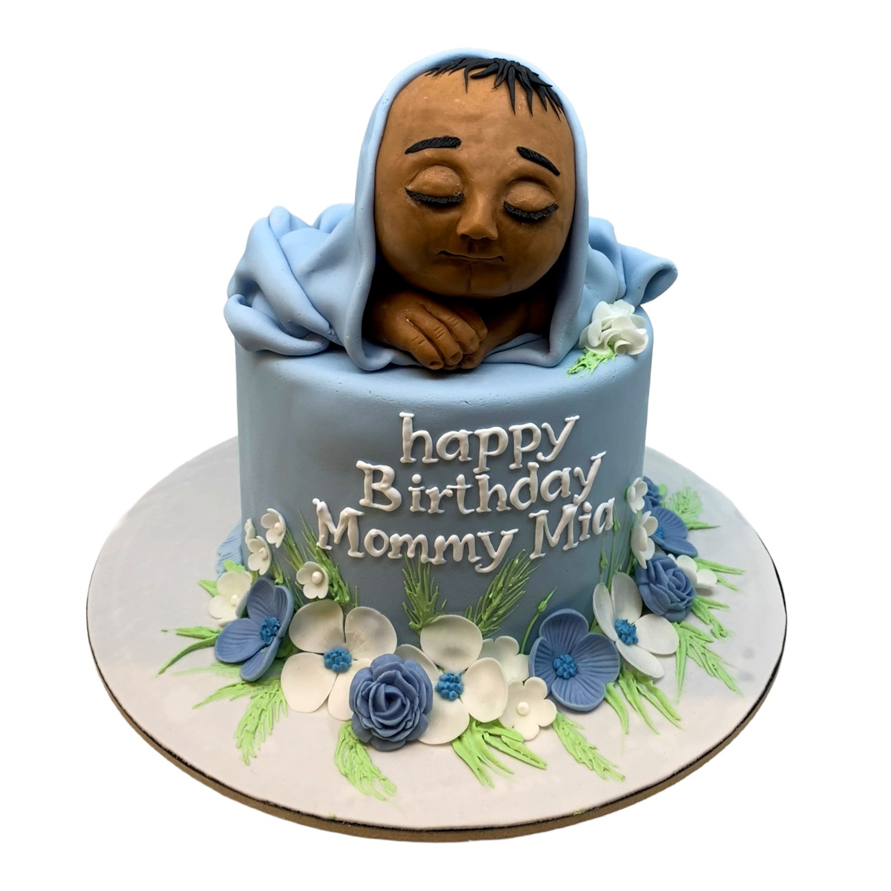 Sweet Dreams Sleeping Baby Boy Milestone Cake