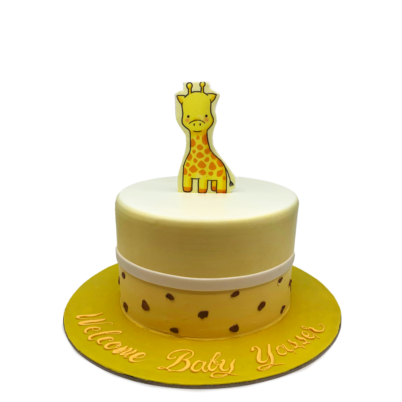 Sweet Giraffe Welcome Baby Celebration Cake