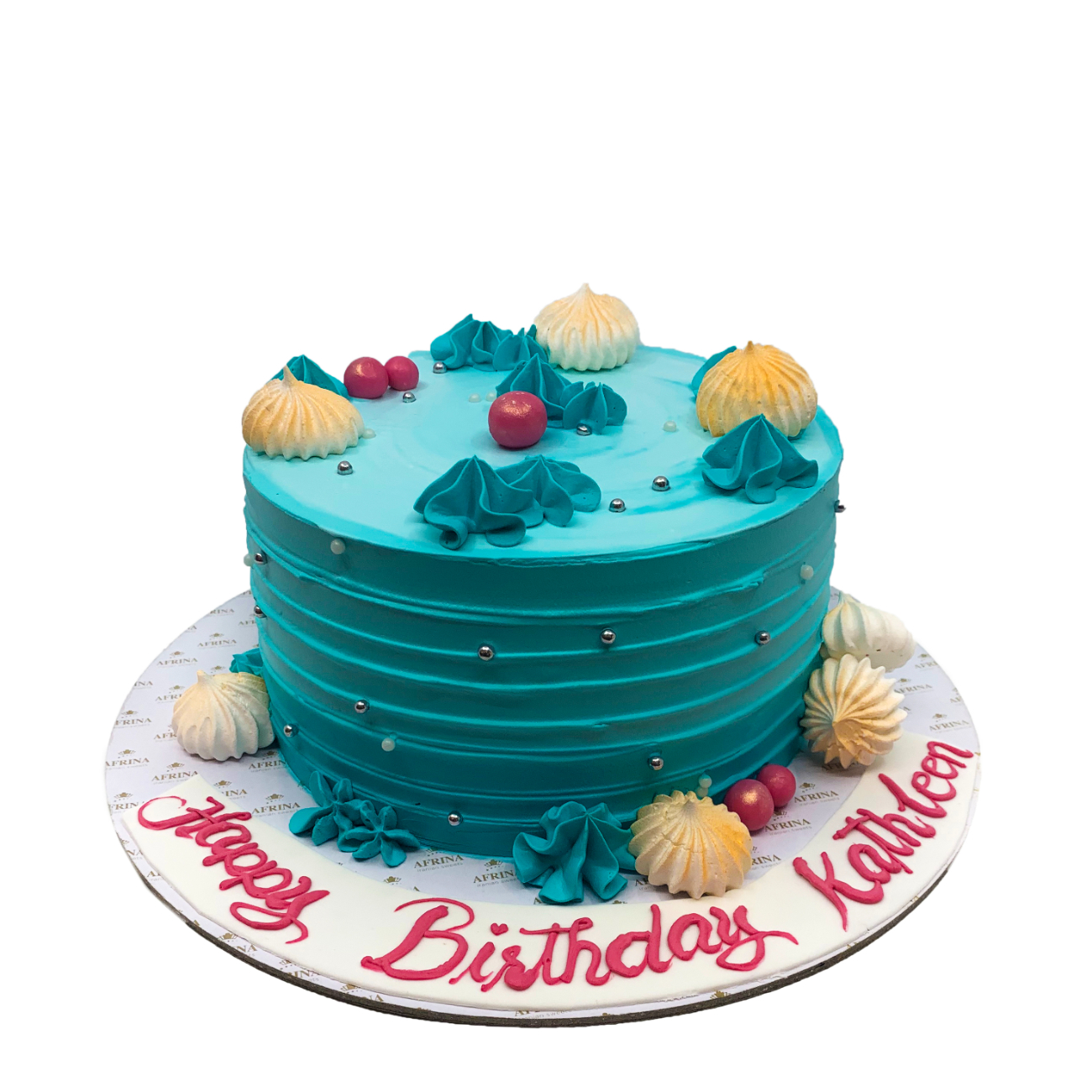 Teal Meringue & Pearl Celebration Cake
