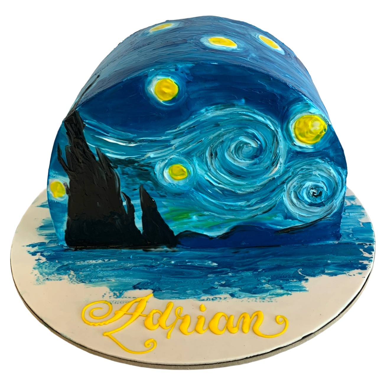 The Starry Night Artistic Masterpiece Cake