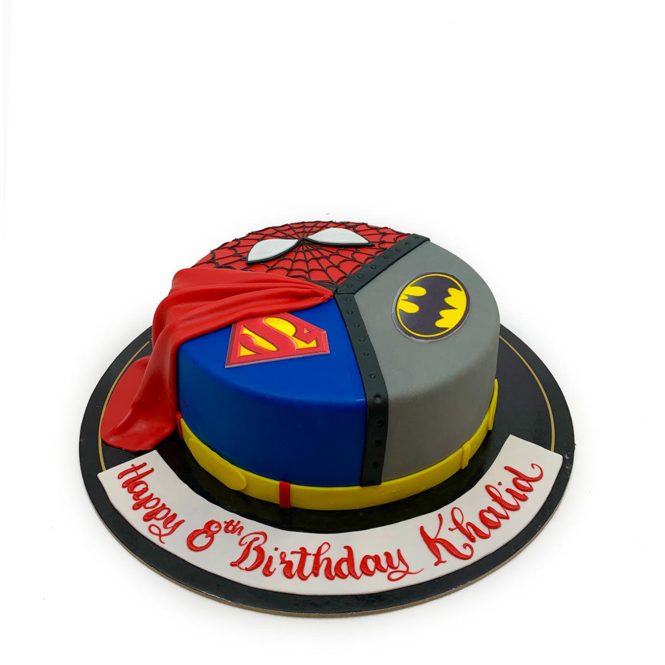 Ultimate Superhero Triple Threat Birthday Cake