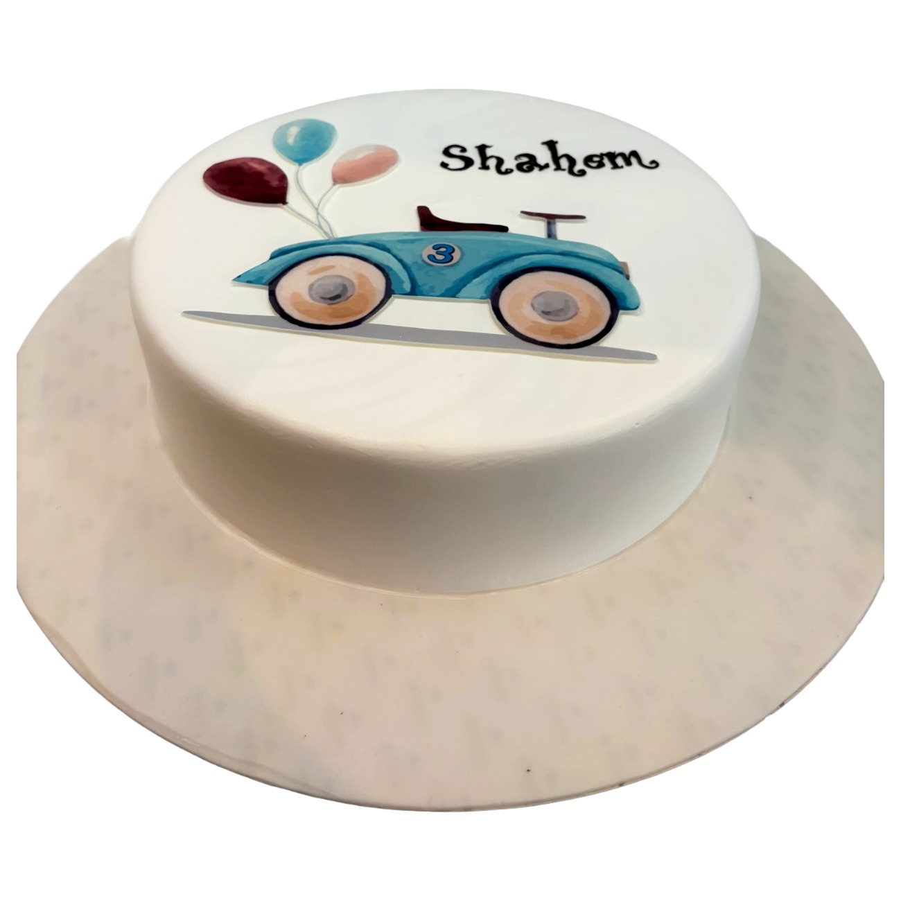 Vintage Blue Race Car Cake