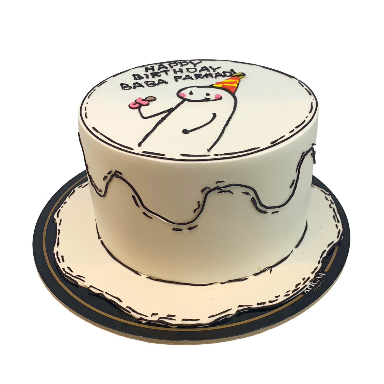Whimsical Cartoon Character Sketch Cake