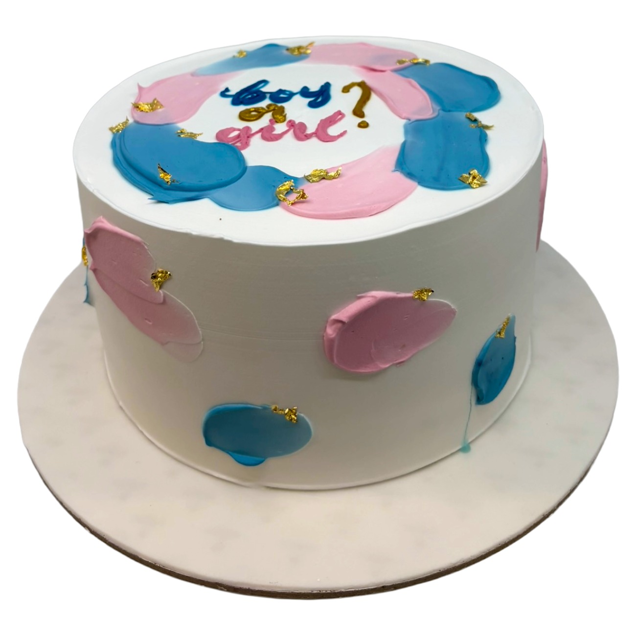 Abstract Blue & Pink Palette Cake with Gold Touch Cake