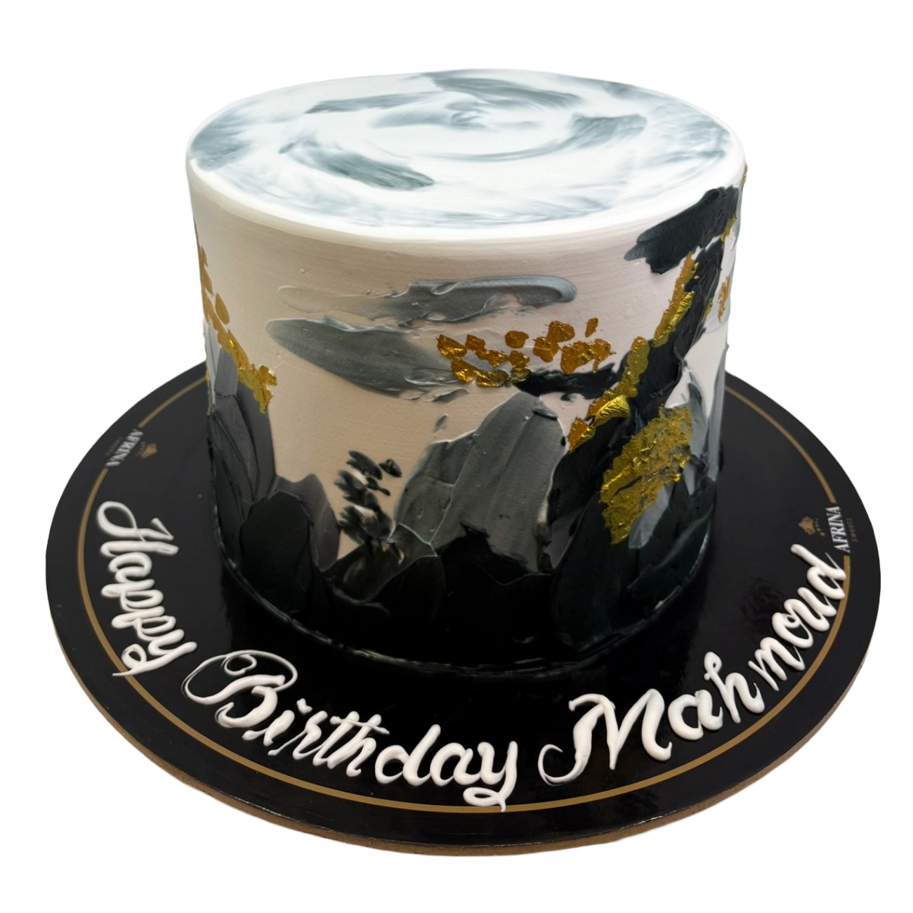 Abstract Metallic Monochrome Cake