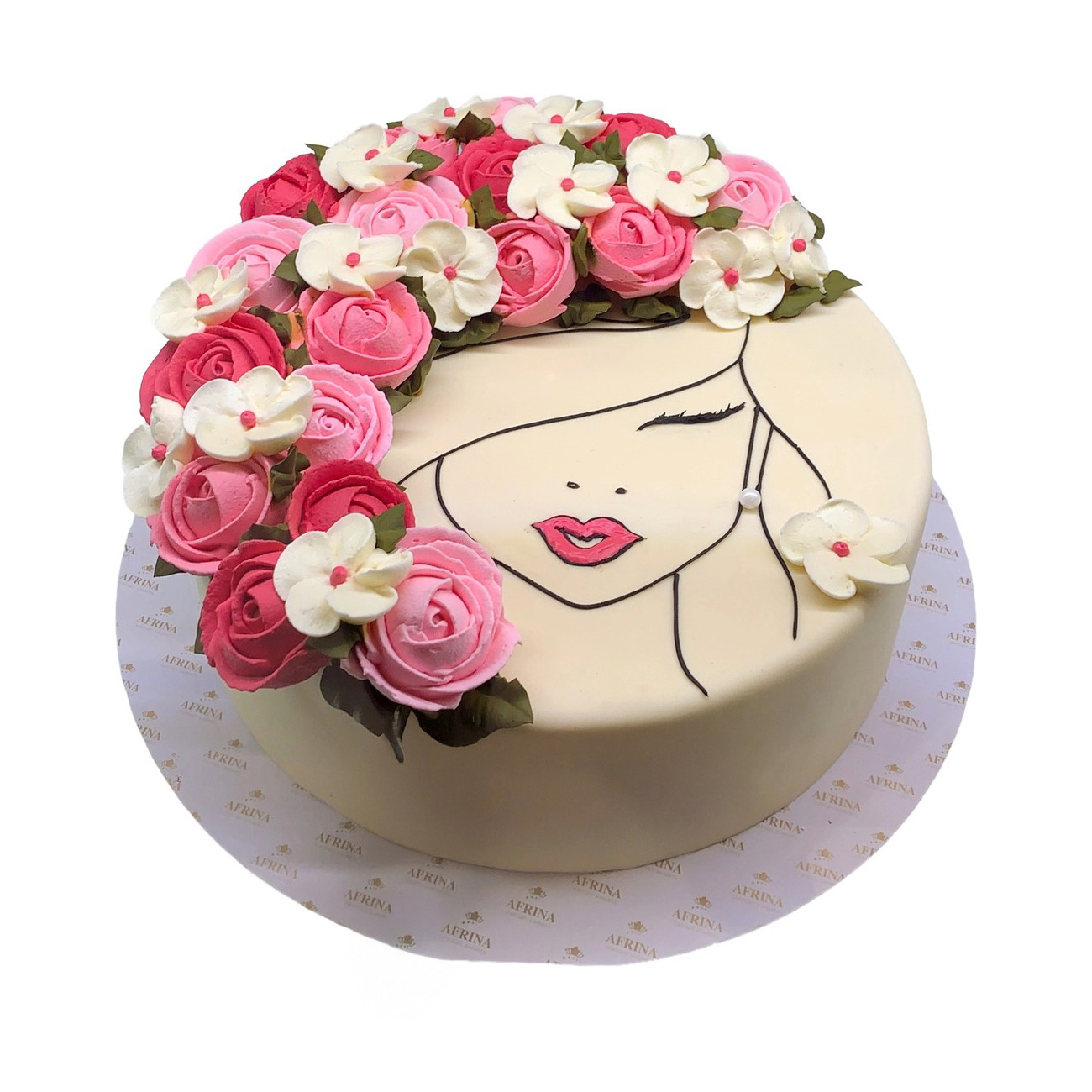 Artistic Blossom Silhouette Cake