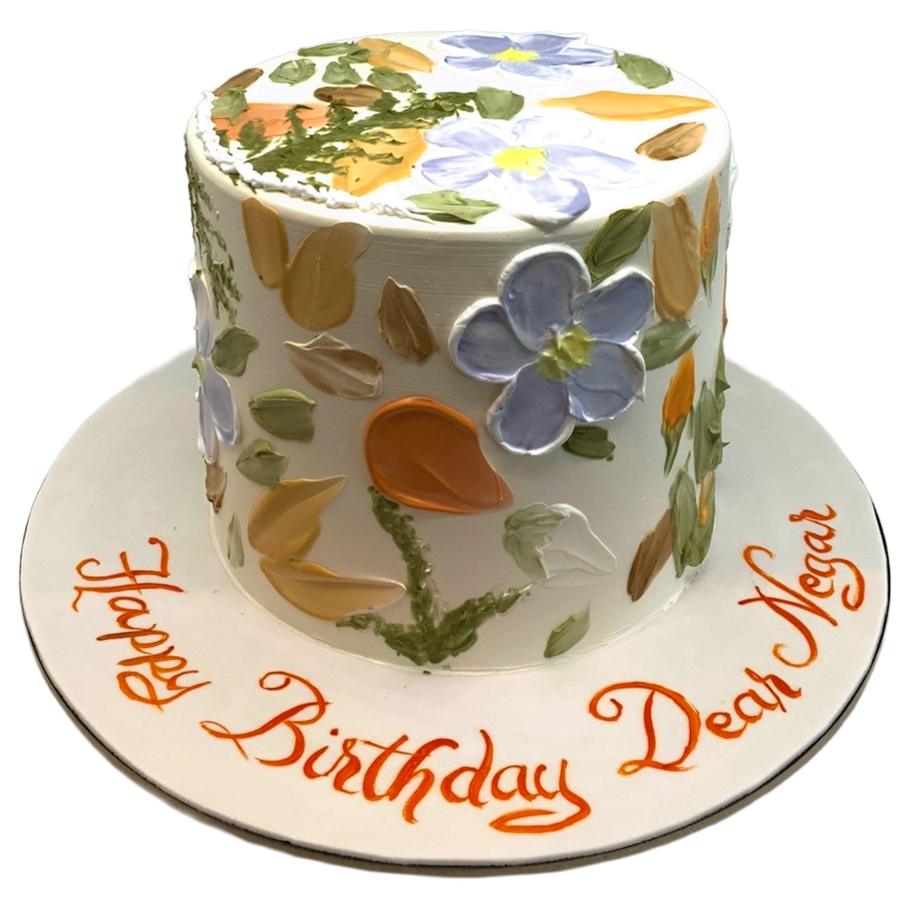 Artistic Palette Knife Floral Cake