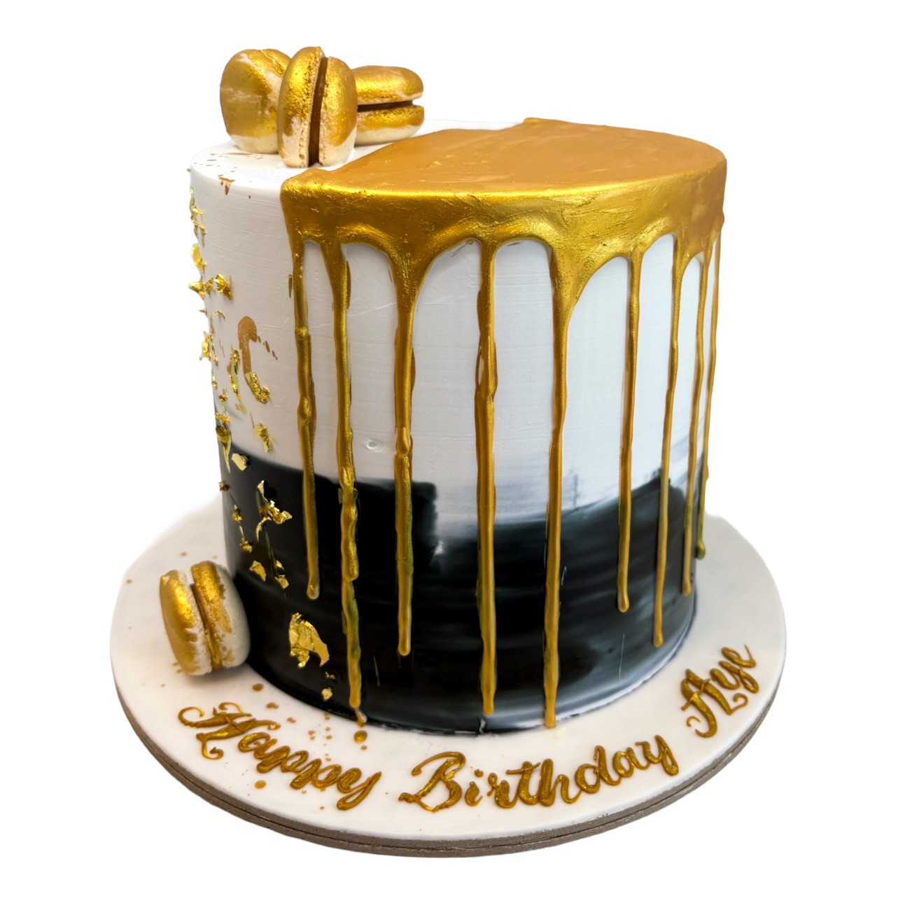 Black & White Gold Drip Cake