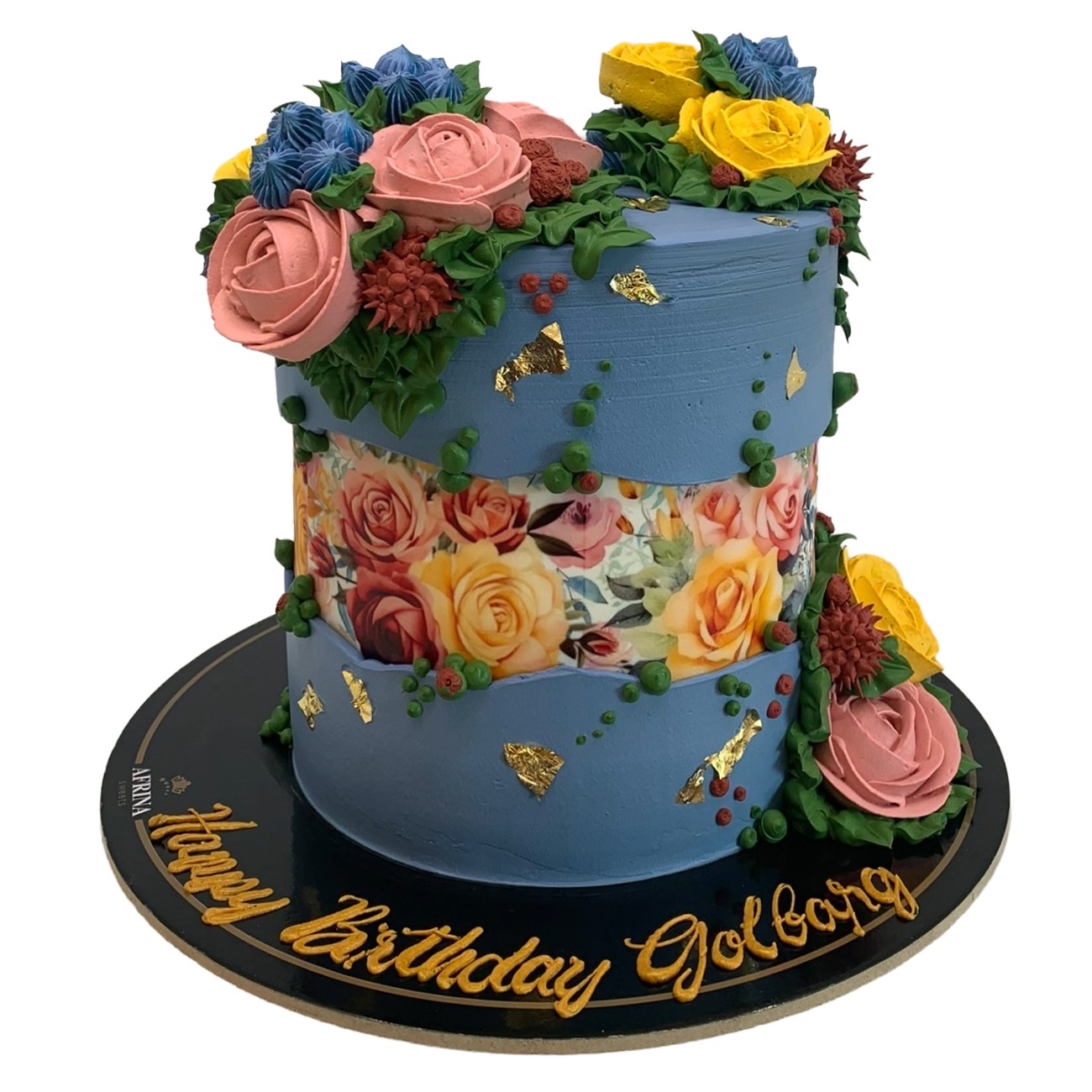 Blue Horizon Edible Art Floral Cake