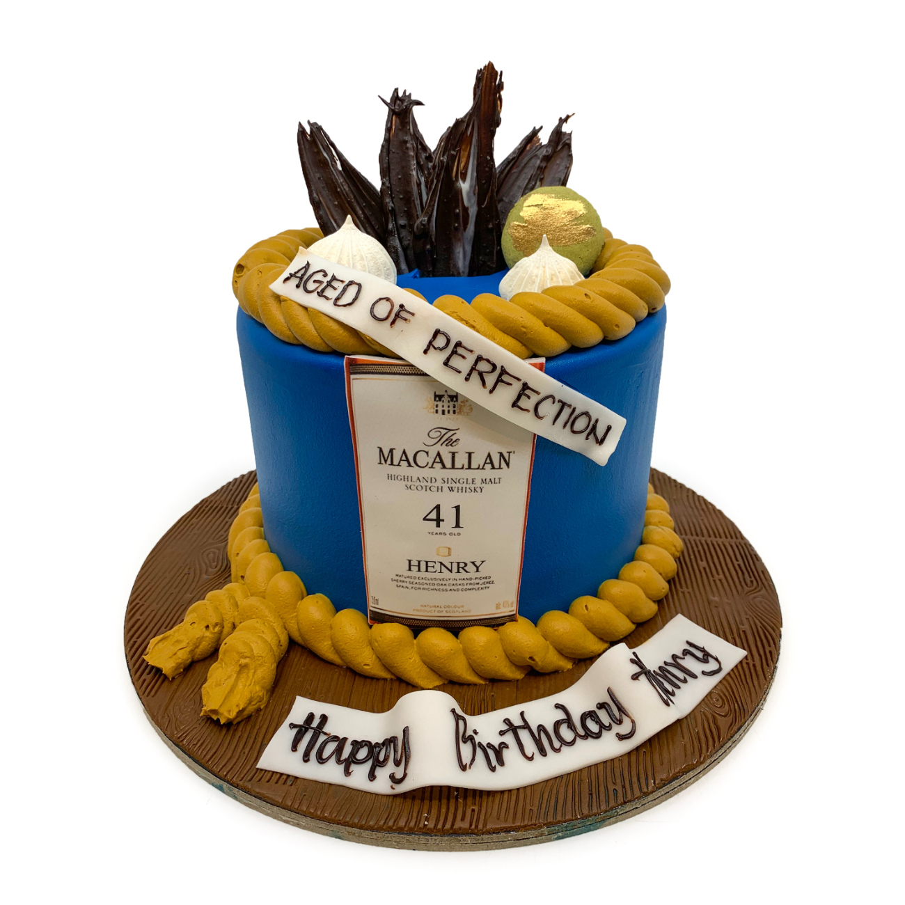 Blue Macallan Aged to Perfection Cake