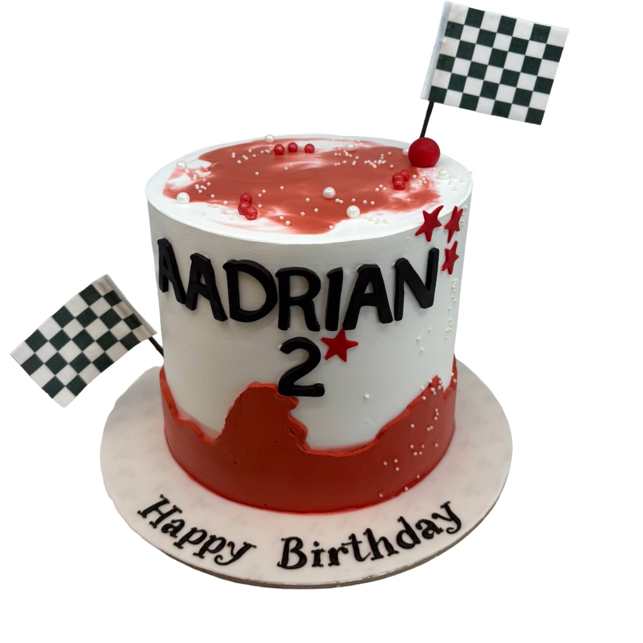 Checkered Flag Racing Birthday Cake