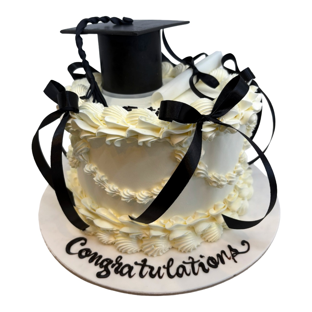 Classic Bow & Ribbon Graduation Cake