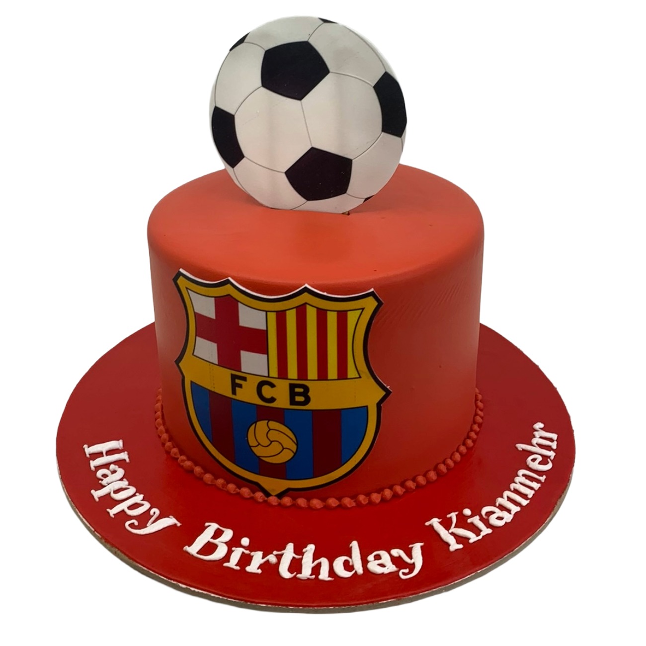 Classic FC Barcelona Football Cake