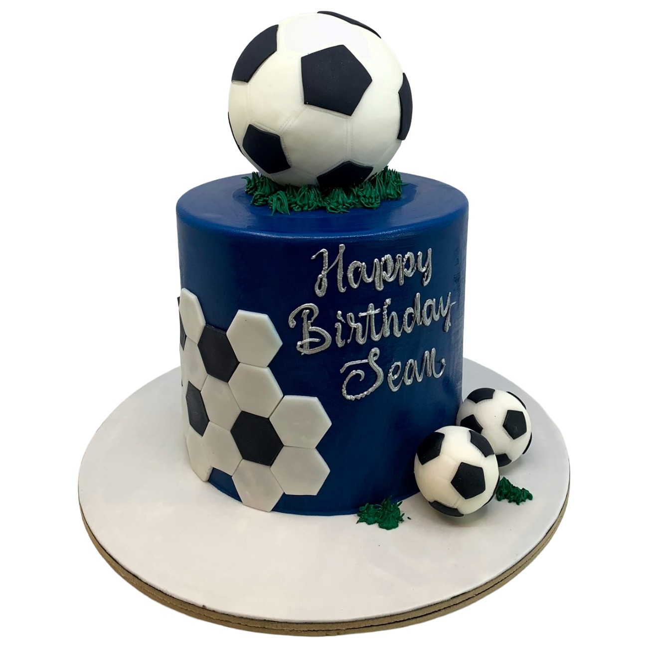 Classic Football & Blue Frosting Cake