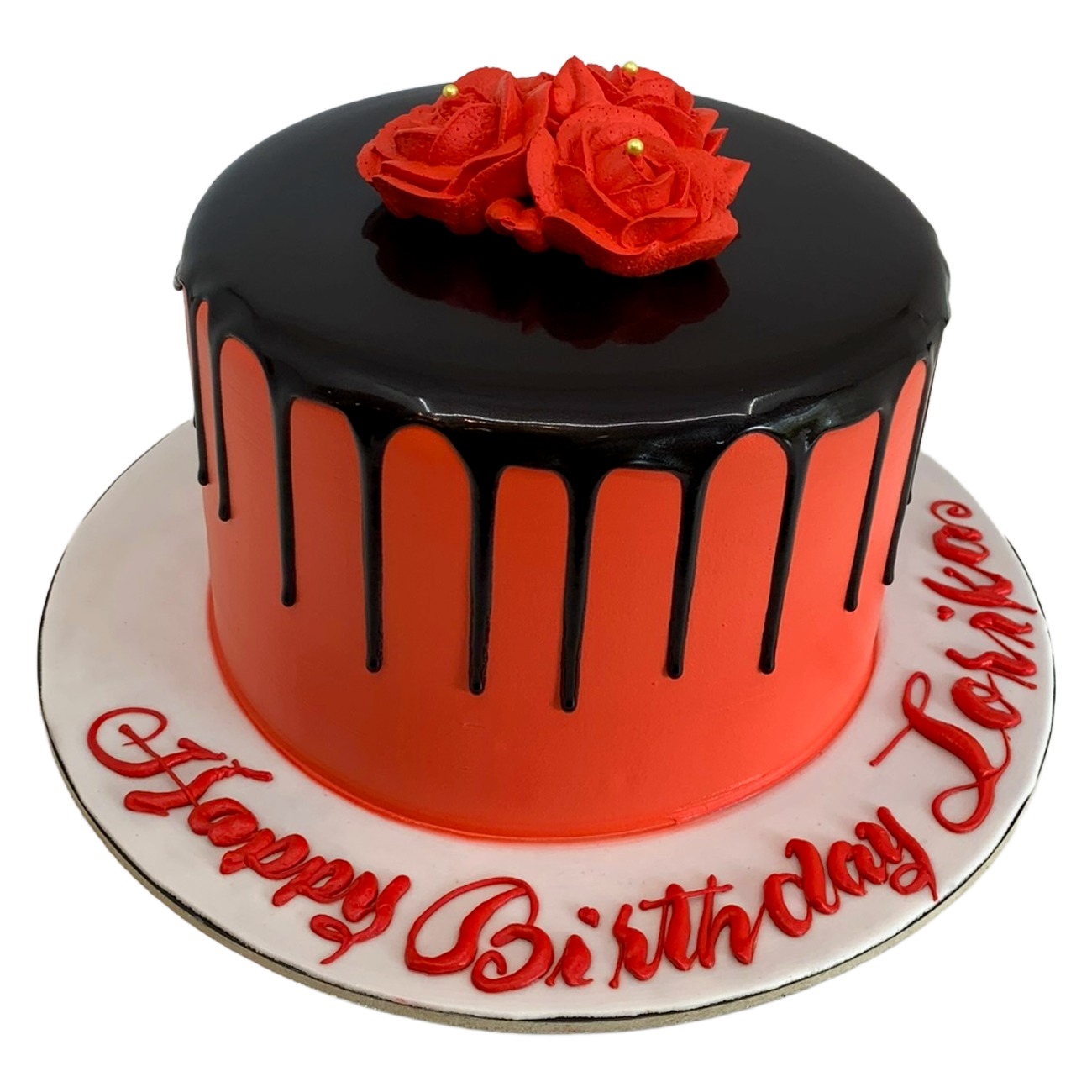 Crimson & Chocolate Drip Cake