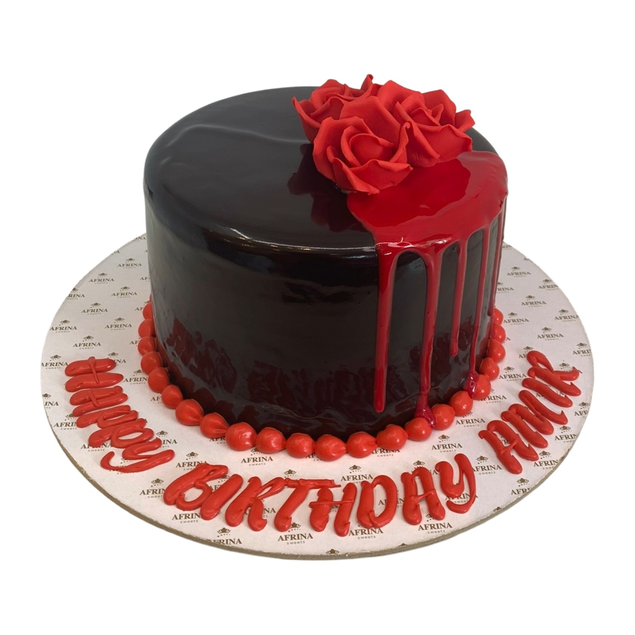 Crimson Gloss & Charcoal Cake