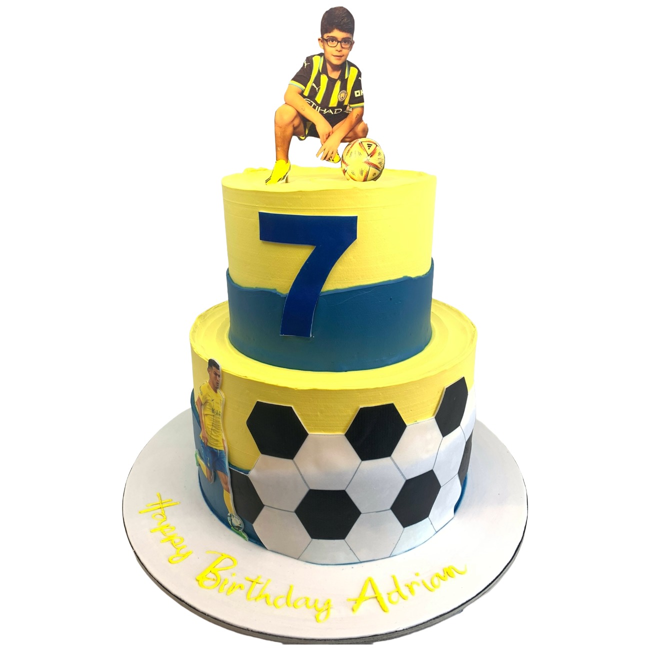 Custom Football Fan Photo Birthday Cake