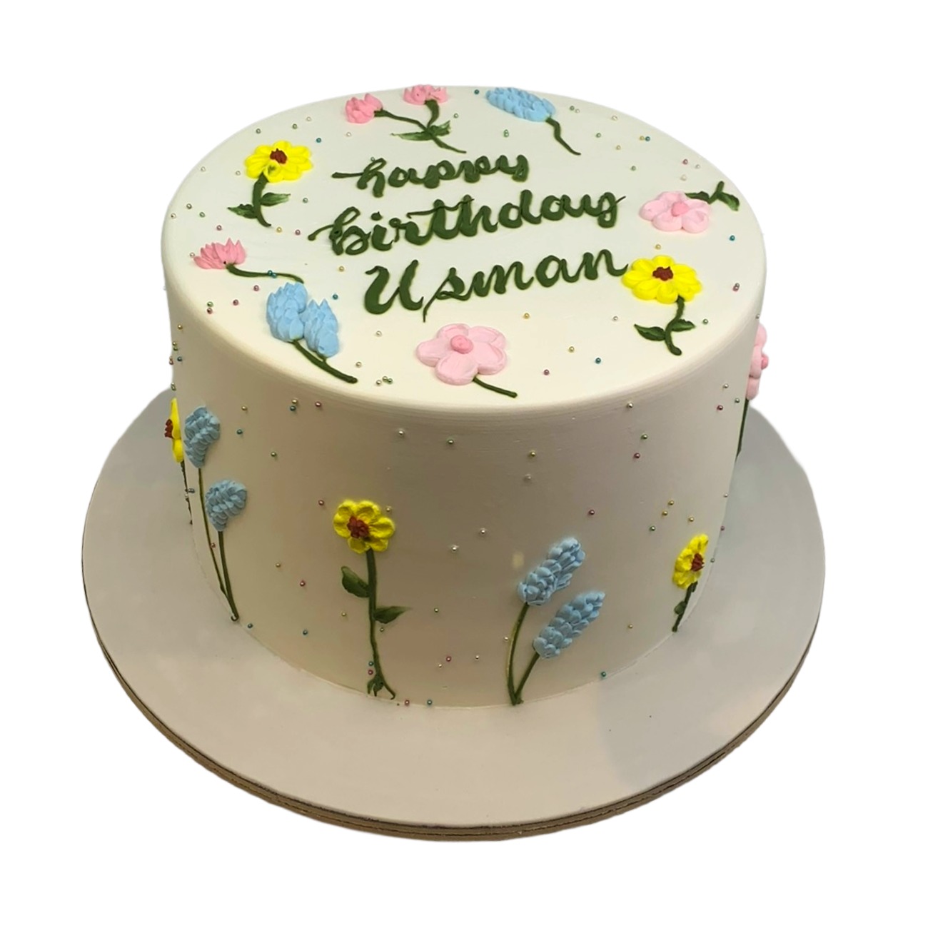Cute and Sweet Wildflower Meadow Birthday Cake