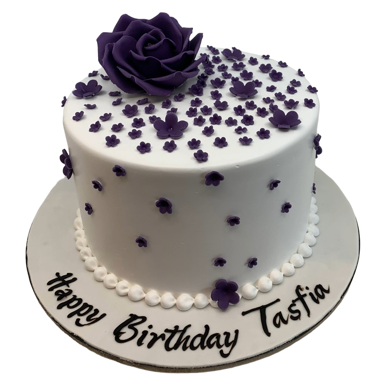 Deep Purple Rose & Pearl Cake